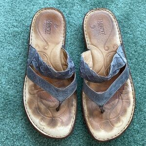 Born Rustic Blue Leather Thong Sandals - Size 9